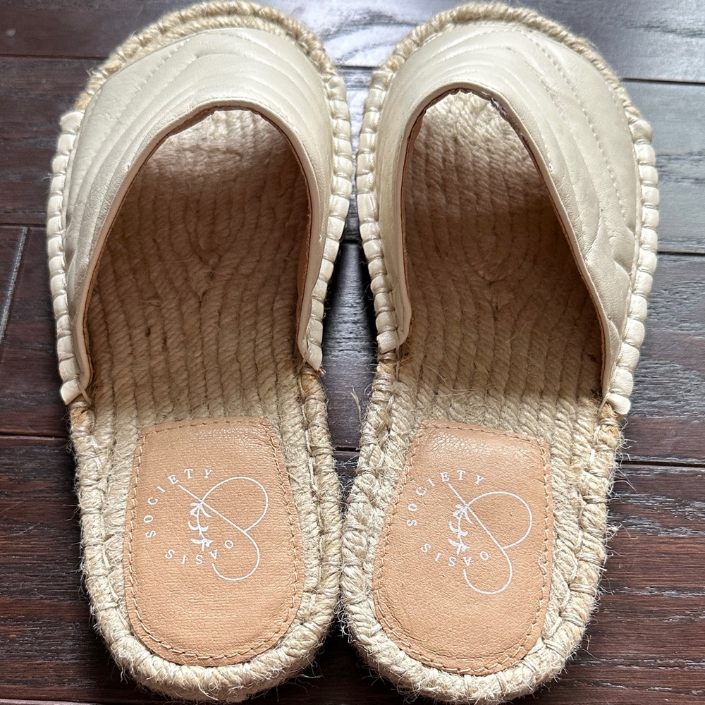 Women's Cream Espadrille Slides - Picture 4 of 7